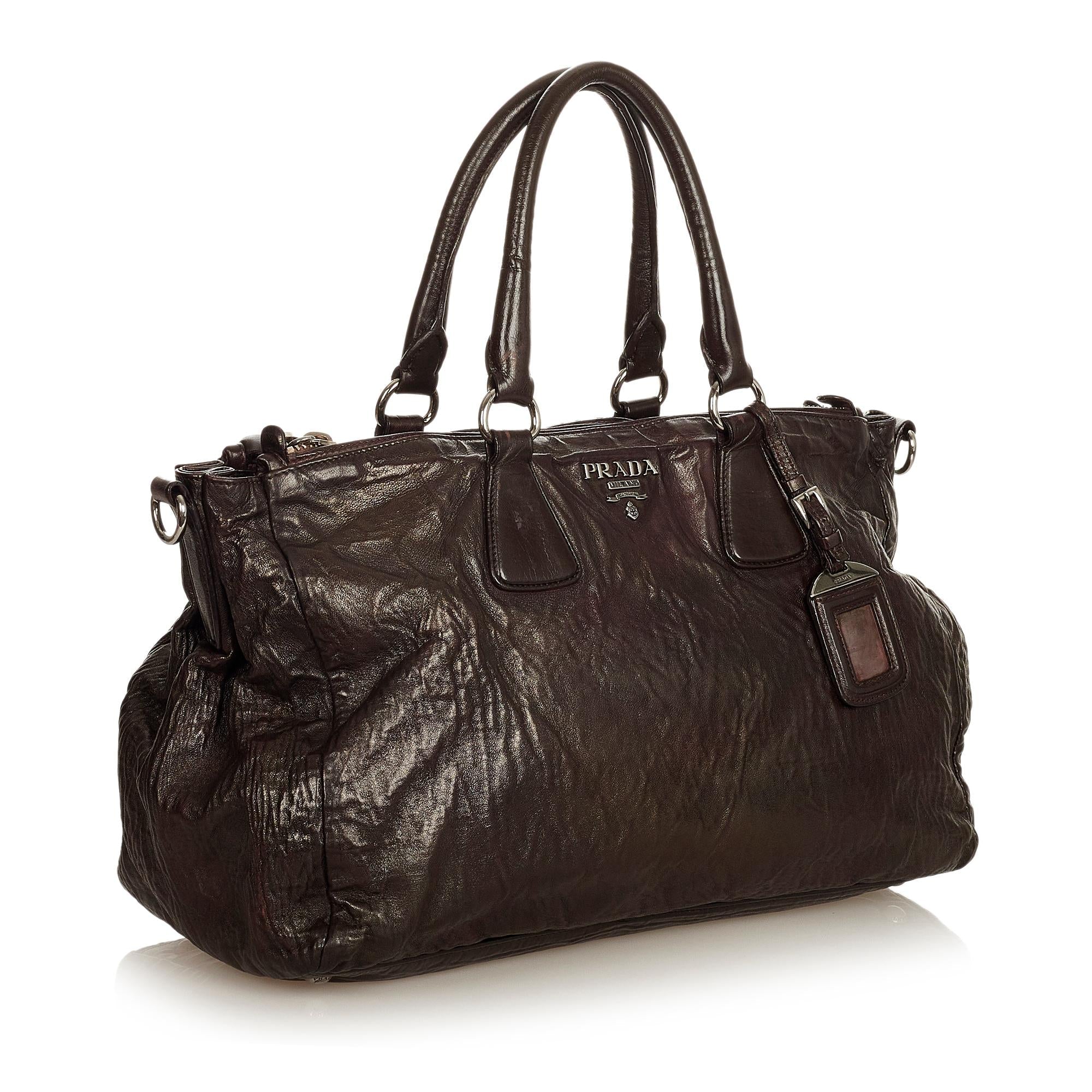 Prada Vitello Shine Satchel (SHG-25403)