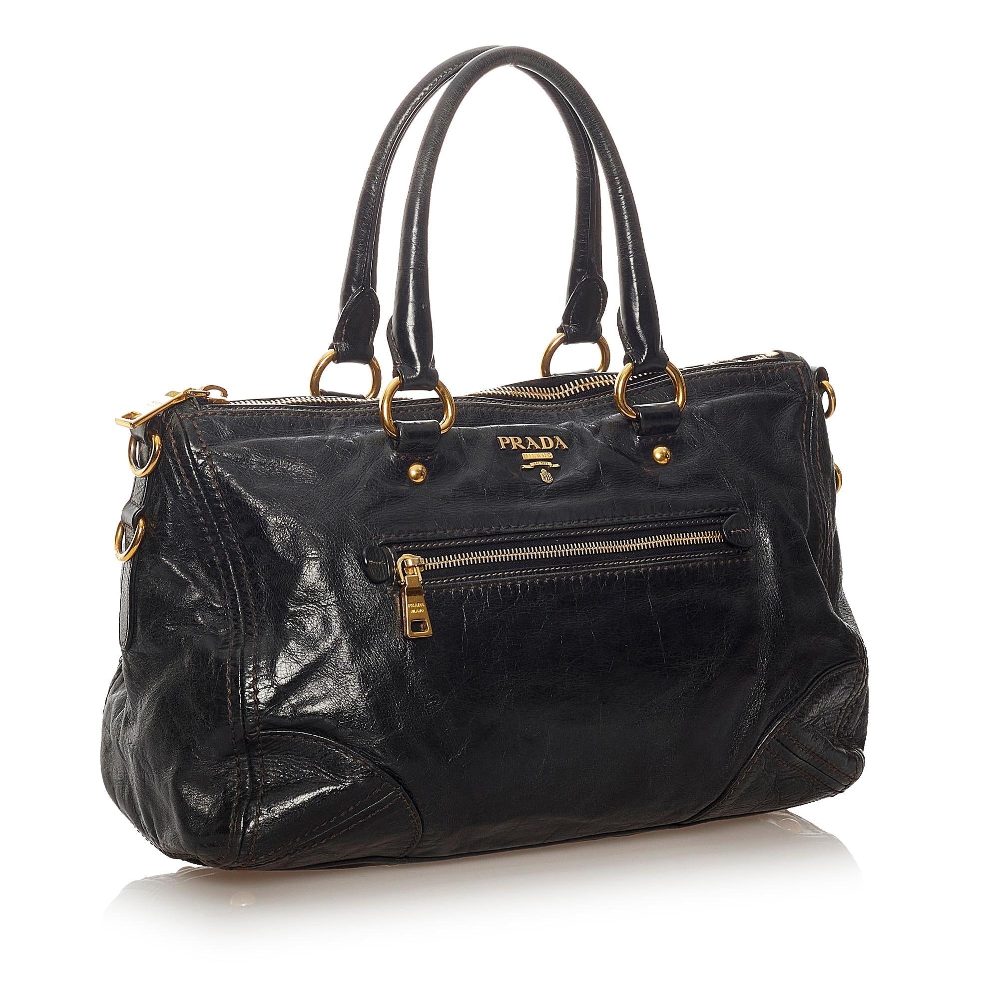 Prada Vitello Shine Satchel (SHG-27607)