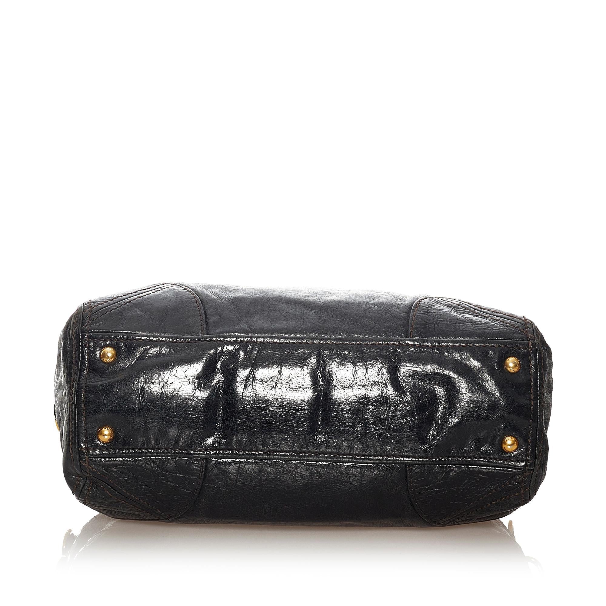 Prada Vitello Shine Satchel (SHG-27607)