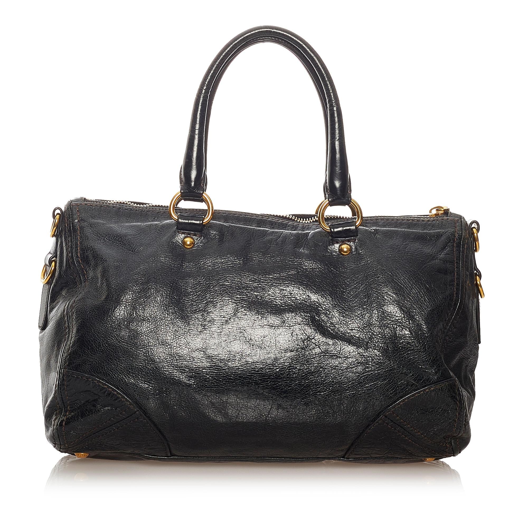 Prada Vitello Shine Satchel (SHG-27607)