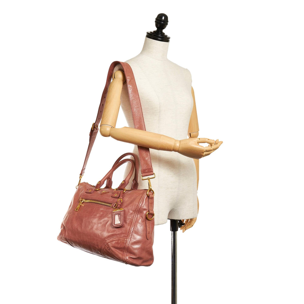 Prada Vitello Shine Satchel (SHG-28448)