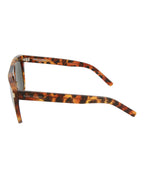 Saint Laurent Unisex Square/Rectangle Havana Havana Grey Fashion Designer Eyewear