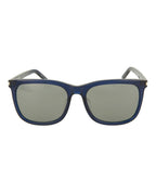 Saint Laurent Womens Square/Rectangle Blue Blue Silver Fashion Designer Eyewear