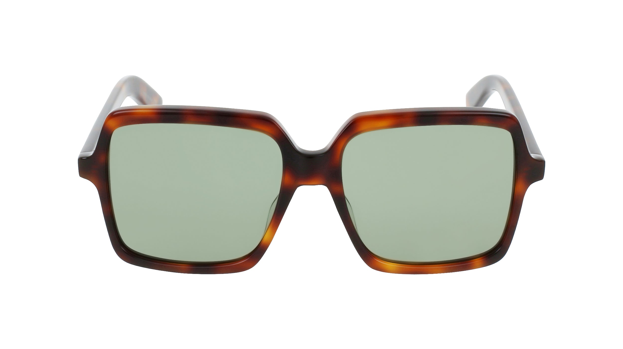 Saint Laurent Womens Square/Rectangle Havana Green Fashion Designer Eyewear