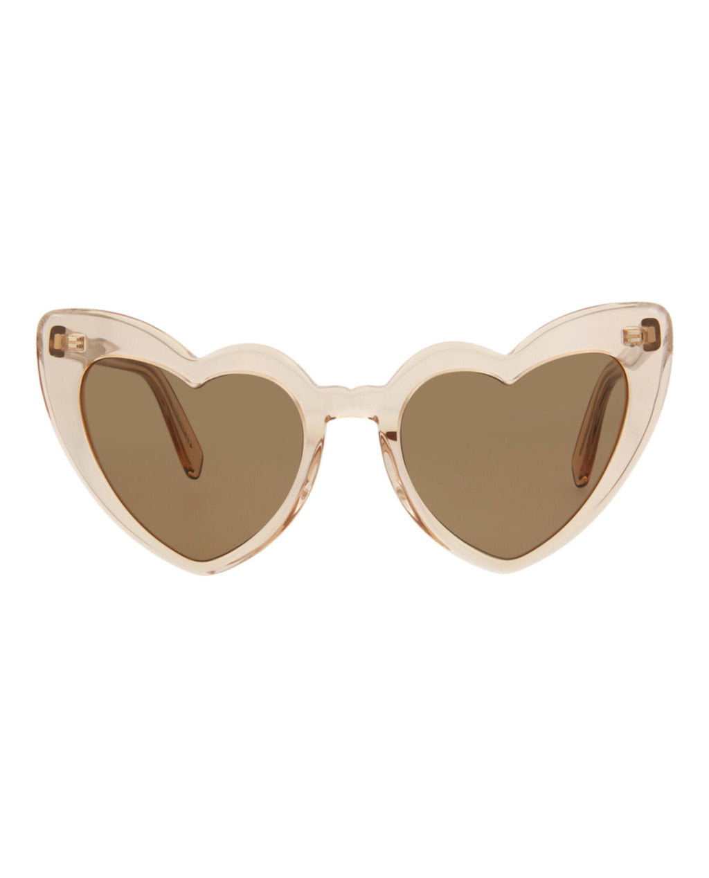 Saint Laurent Womens Cat Eye Nude Brown Fashion Designer Eyewear