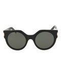 Saint Laurent Womens Round/Oval Black Black Grey Fashion Designer Eyewear