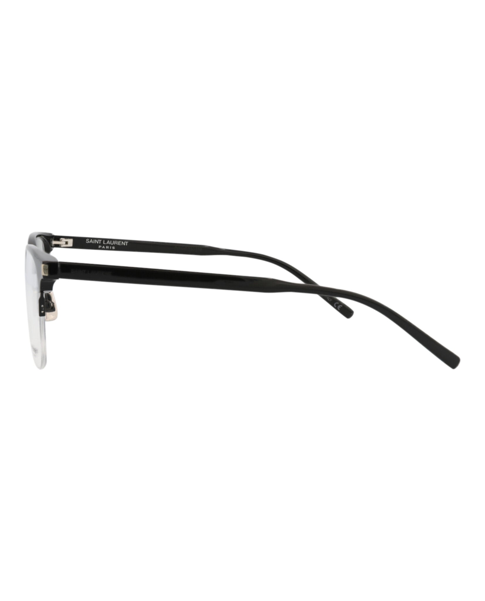 Saint Laurent Unisex Square/Rectangle Black Black Transparent Fashion Designer Eyewear