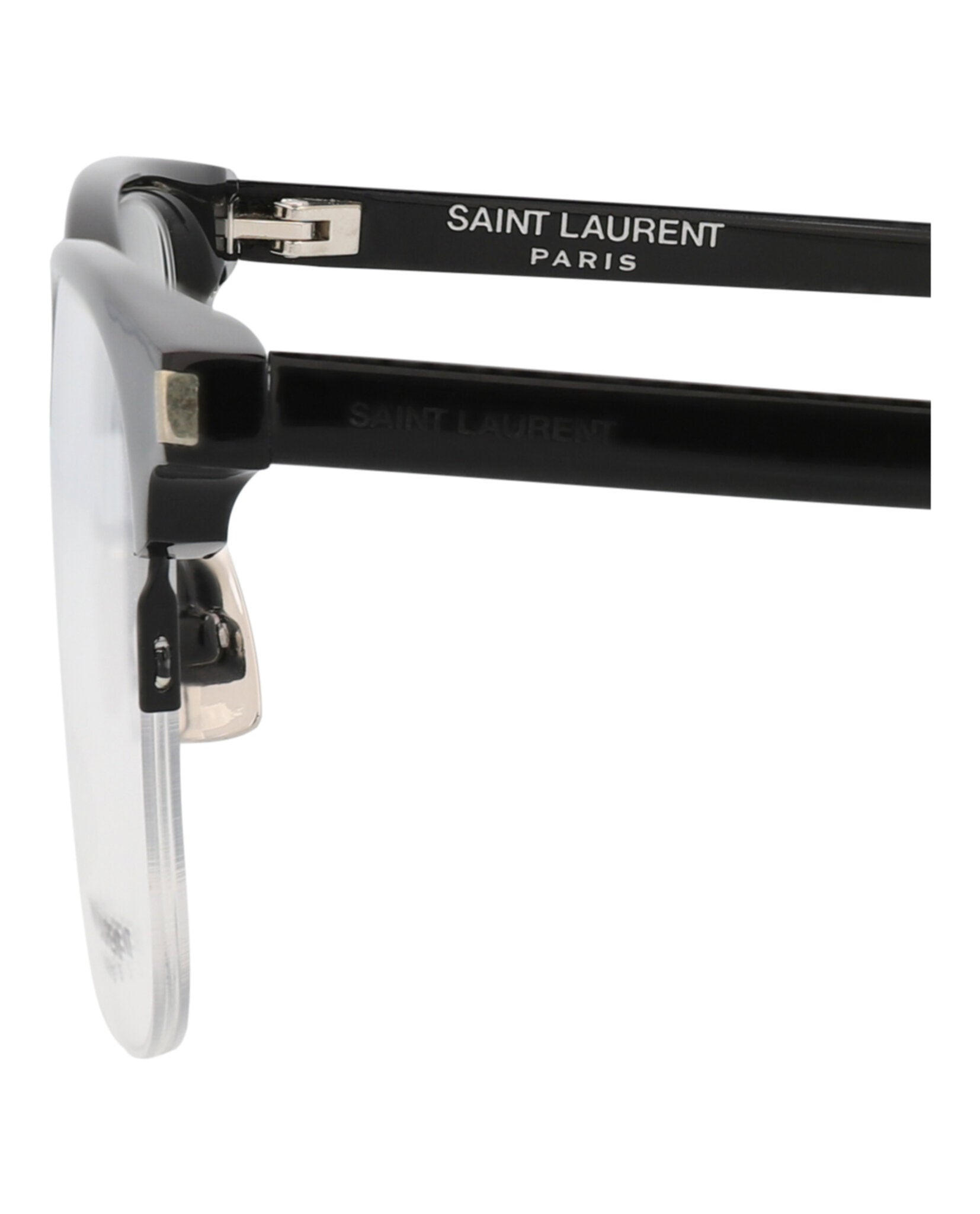 Saint Laurent Unisex Square/Rectangle Black Black Transparent Fashion Designer Eyewear