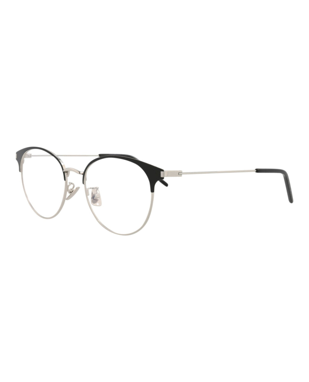Saint Laurent Mens Round/Oval Black Silver Transparent Fashion Designer Eyewear
