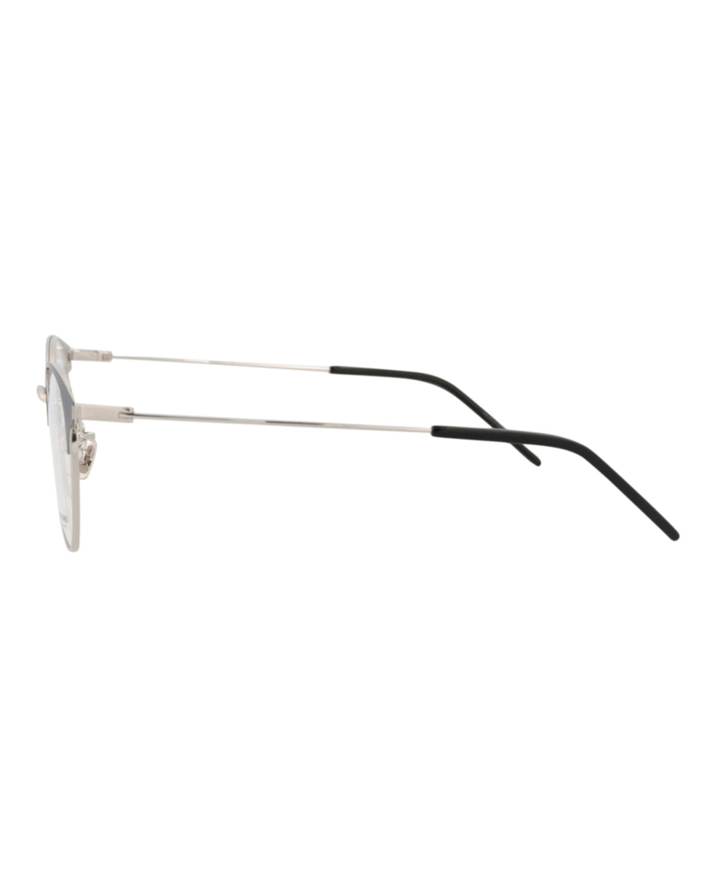 Saint Laurent Mens Round/Oval Black Silver Transparent Fashion Designer Eyewear
