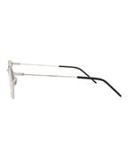Saint Laurent Mens Round/Oval Black Silver Transparent Fashion Designer Eyewear