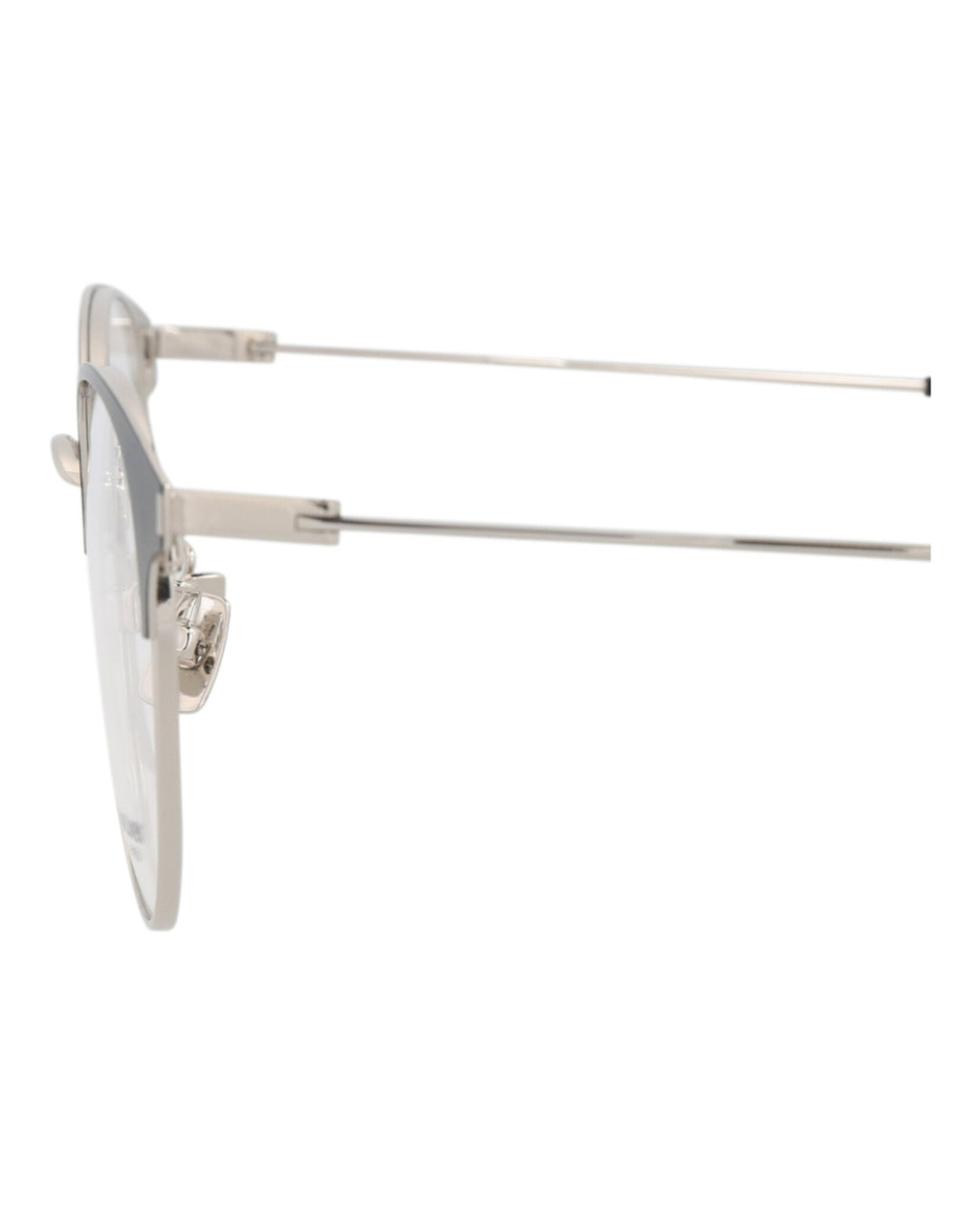 Saint Laurent Mens Round/Oval Black Silver Transparent Fashion Designer Eyewear
