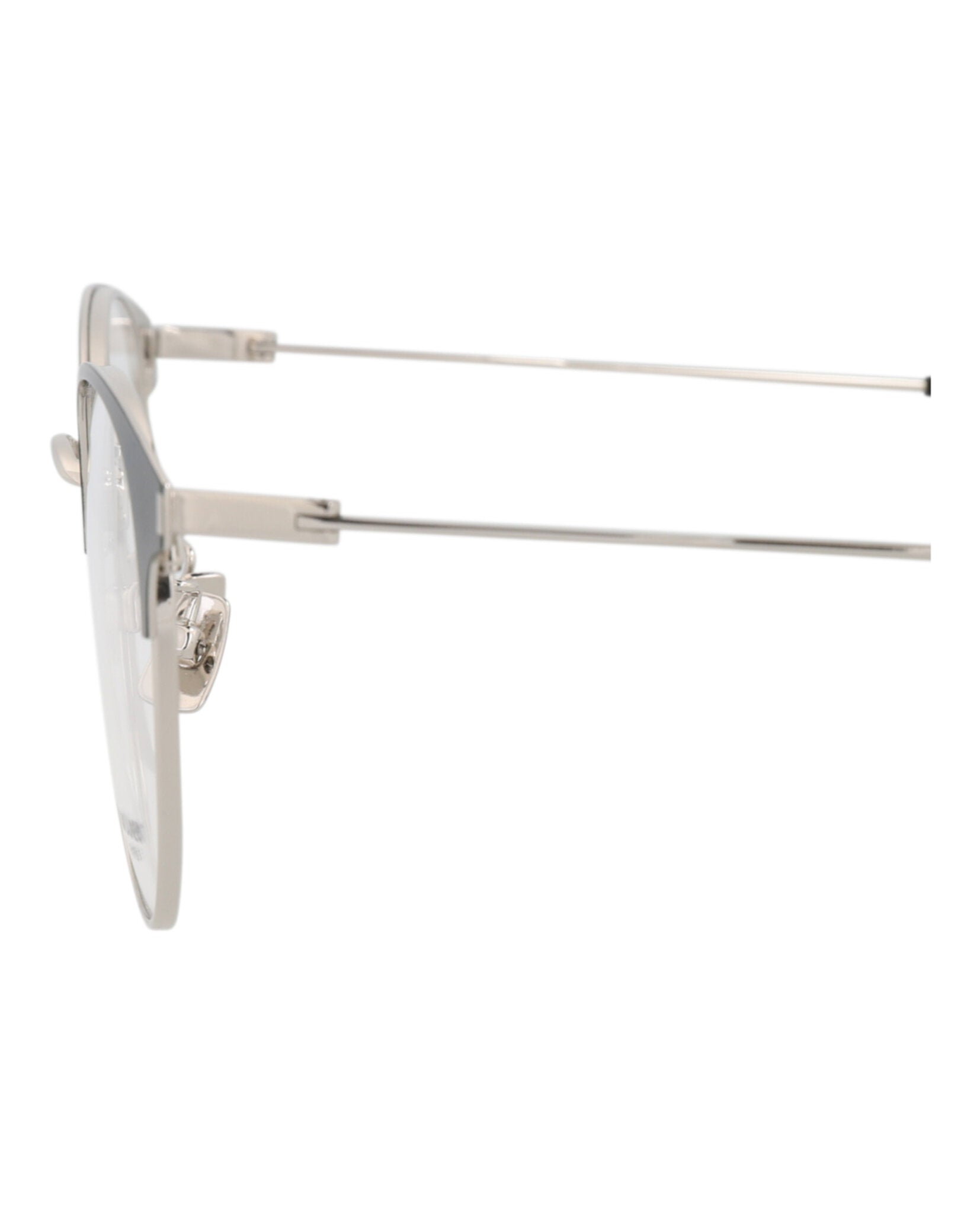 Saint Laurent Mens Round/Oval Black Silver Transparent Fashion Designer Eyewear