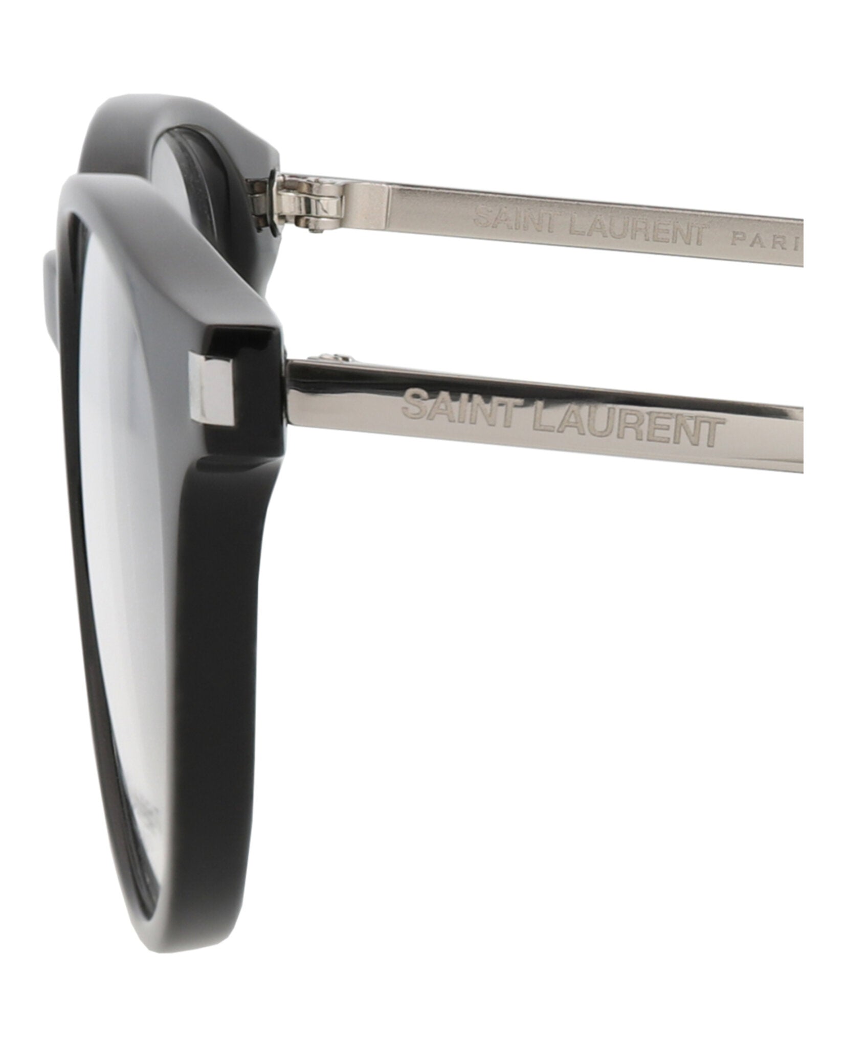 Saint Laurent Unisex Round/Oval Black Silver Transparent Fashion Designer Eyewear