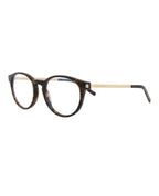 Saint Laurent Unisex Round/Oval Havana Gold Transparent Fashion Designer Eyewear