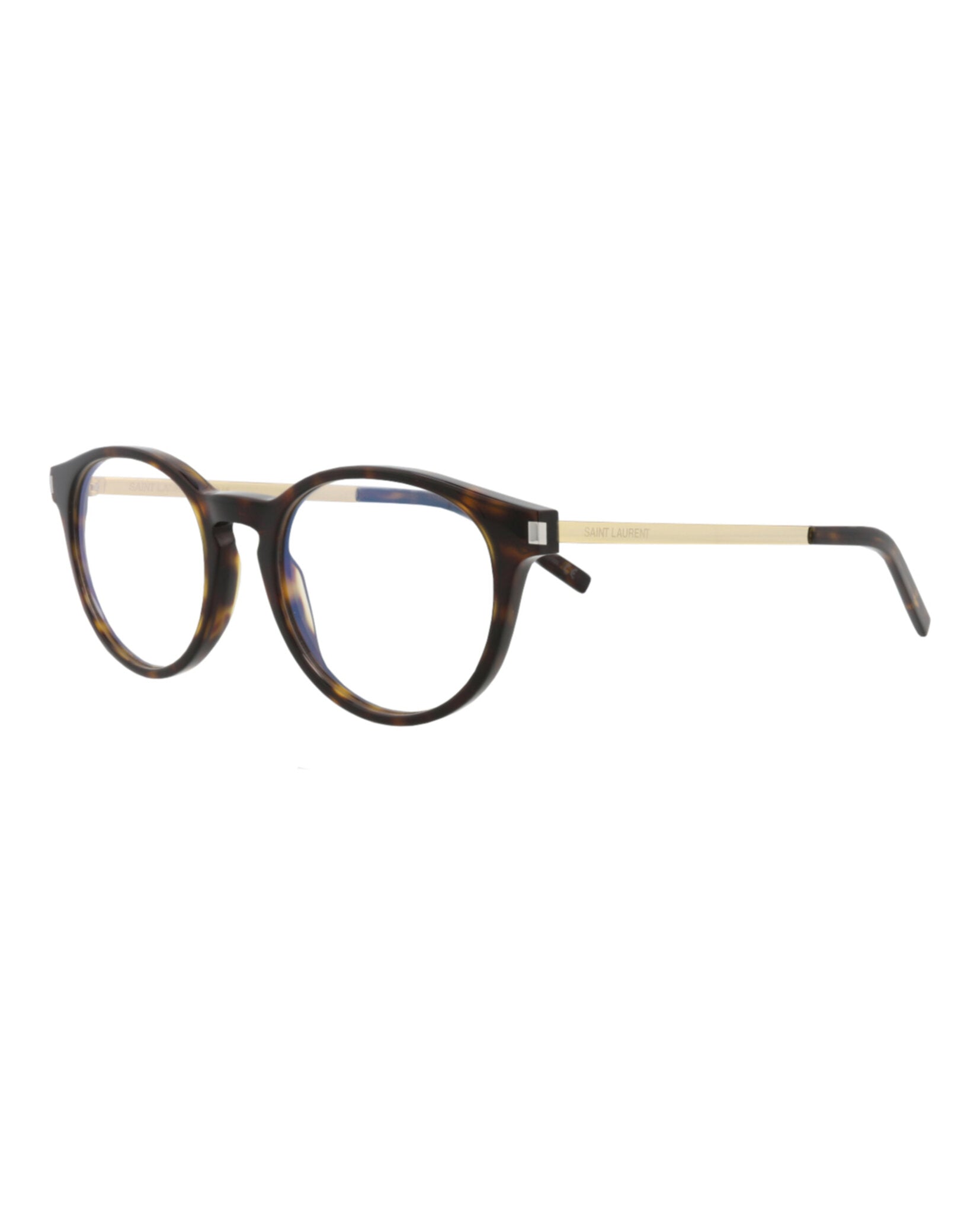 Saint Laurent Unisex Round/Oval Havana Gold Transparent Fashion Designer Eyewear