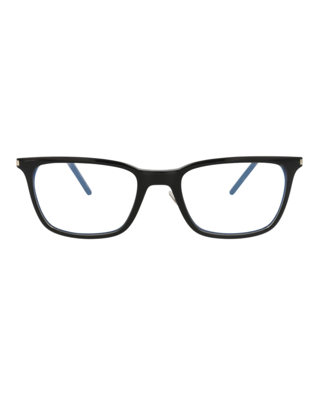 Saint Laurent Mens Square/Rectangle Black Silver Transparent Fashion Designer Eyewear