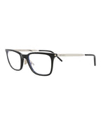 Saint Laurent Mens Square/Rectangle Black Silver Transparent Fashion Designer Eyewear