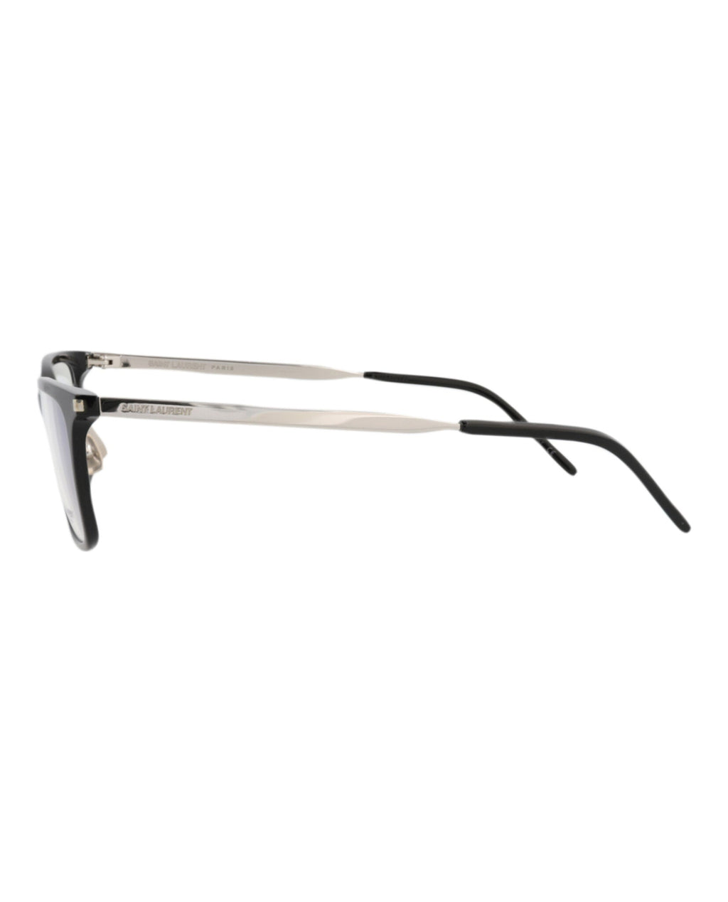 Saint Laurent Mens Square/Rectangle Black Silver Transparent Fashion Designer Eyewear