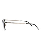 Saint Laurent Mens Square/Rectangle Black Silver Transparent Fashion Designer Eyewear