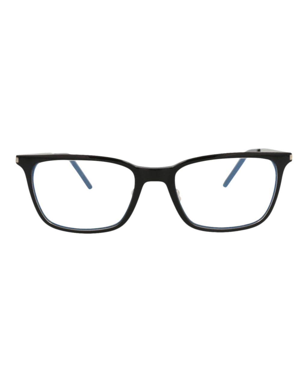 Saint Laurent Mens Square/Rectangle Black Silver Transparent Fashion Designer Eyewear