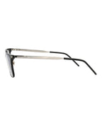Saint Laurent Mens Square/Rectangle Black Silver Transparent Fashion Designer Eyewear