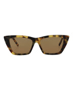 Saint Laurent Womens Cat Eye Havana Havana Brown Fashion Designer Eyewear
