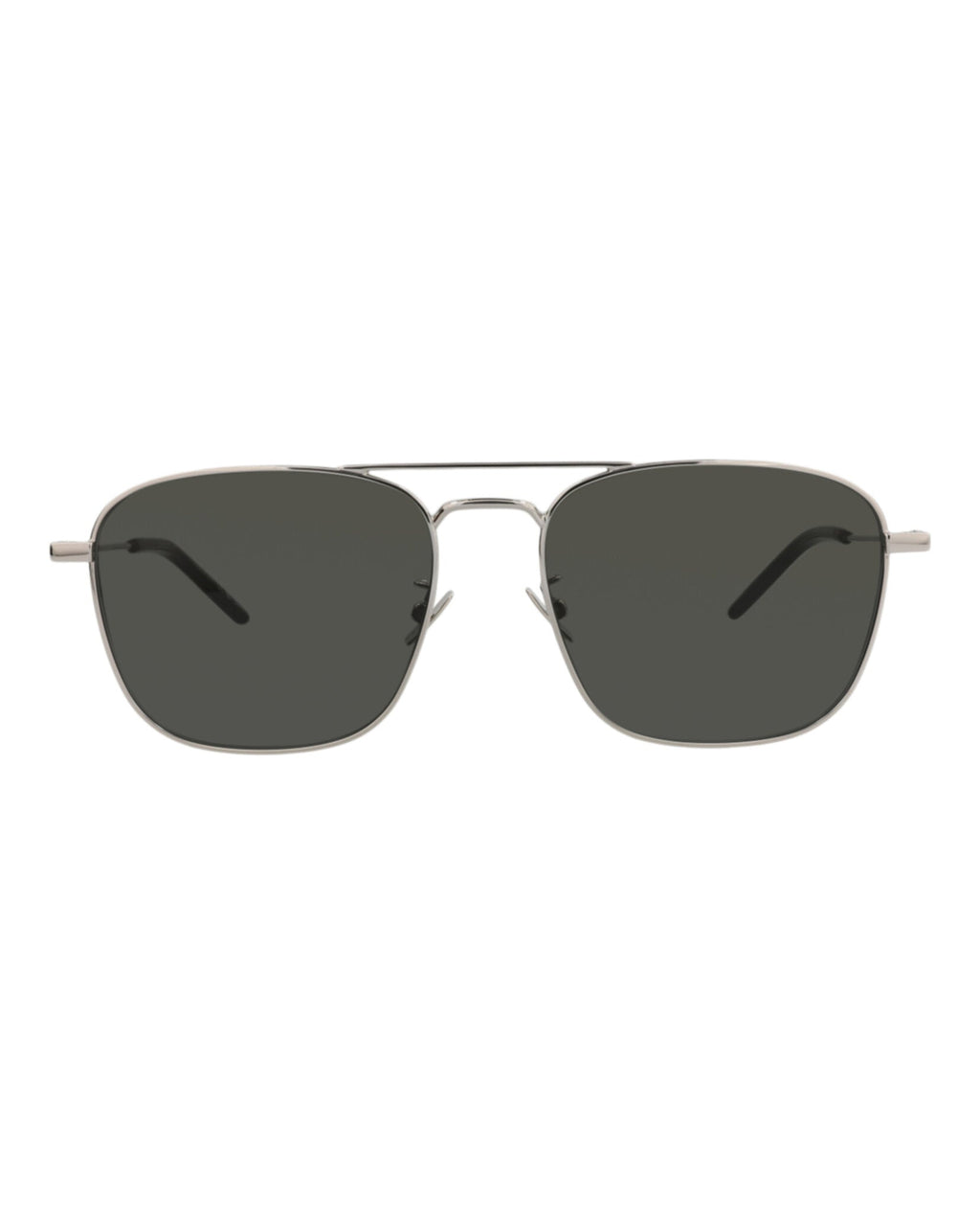Saint Laurent Unisex Aviator Silver Silver Grey Fashion Designer Eyewear