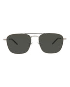 Saint Laurent Unisex Aviator Silver Silver Grey Fashion Designer Eyewear