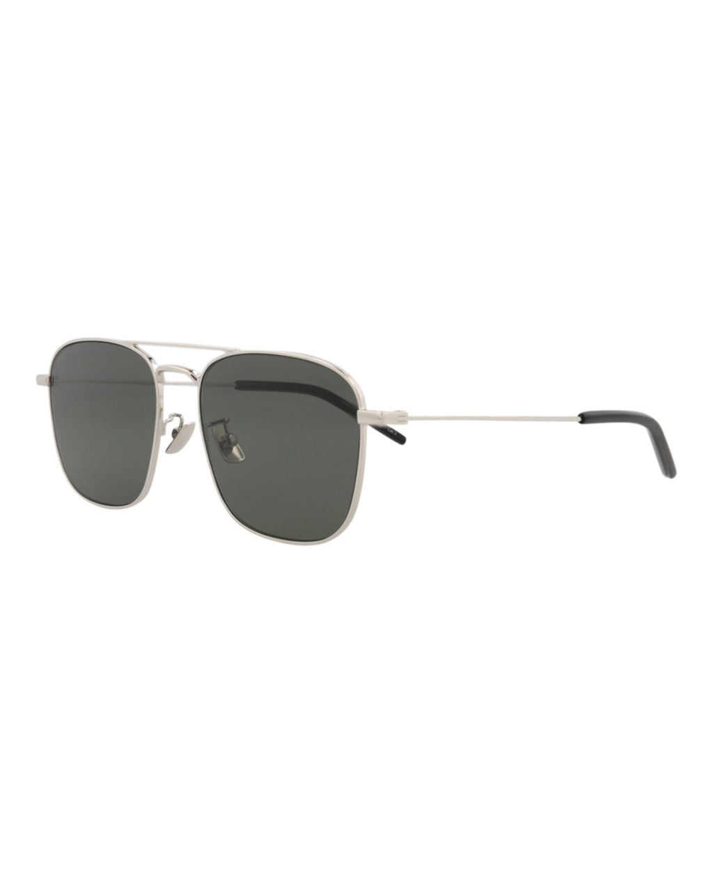 Saint Laurent Unisex Aviator Silver Silver Grey Fashion Designer Eyewear