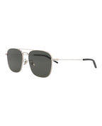 Saint Laurent Unisex Aviator Silver Silver Grey Fashion Designer Eyewear