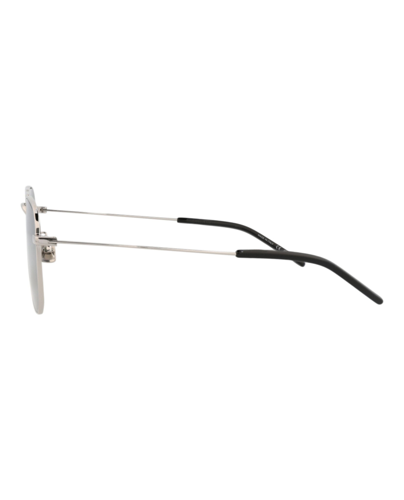 Saint Laurent Unisex Aviator Silver Silver Grey Fashion Designer Eyewear