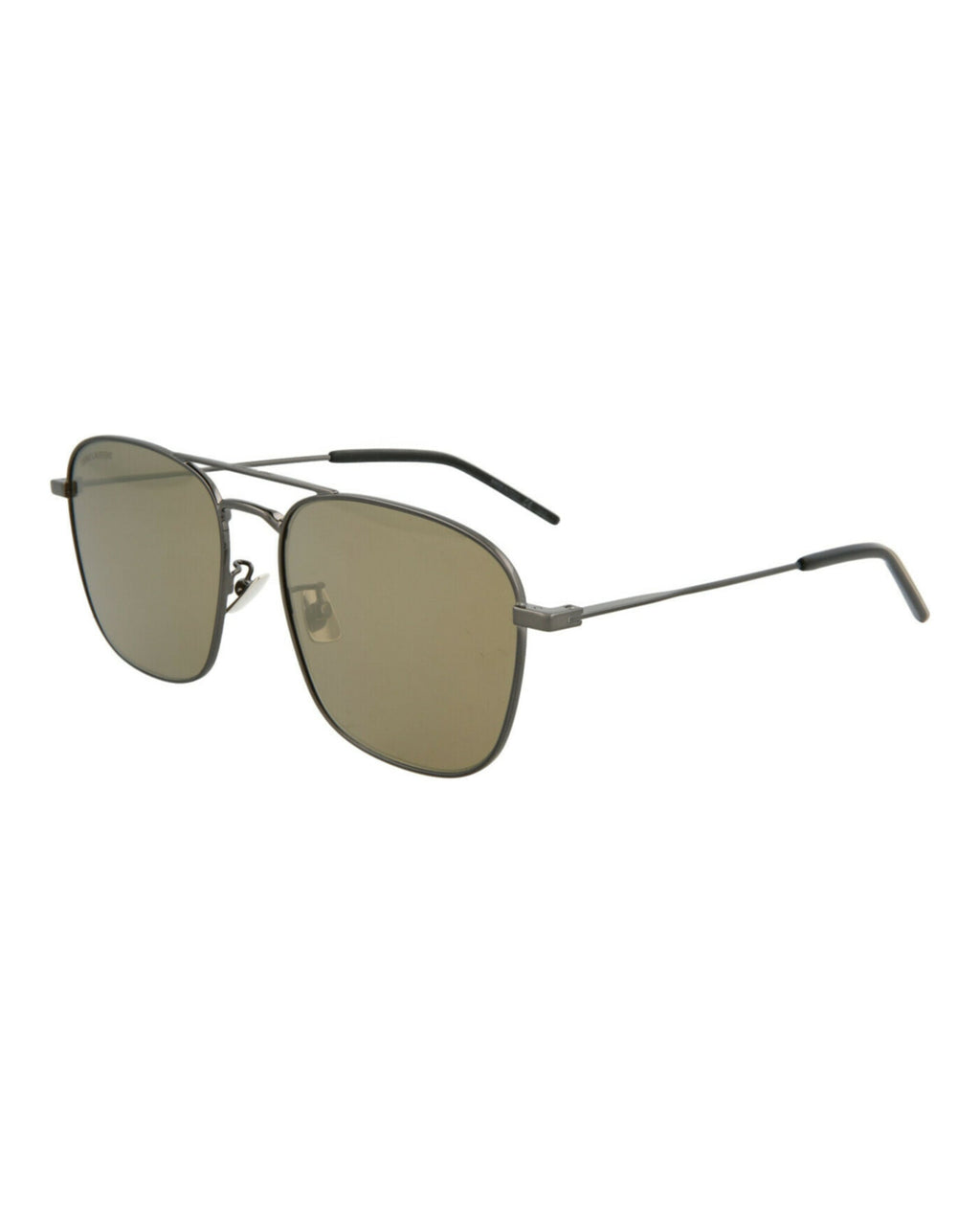 Saint Laurent Unisex Aviator Ruthenium Ruthenium Brown Fashion Designer Eyewear