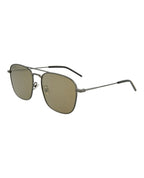 Saint Laurent Unisex Aviator Ruthenium Ruthenium Brown Fashion Designer Eyewear