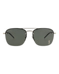 Saint Laurent Womens Aviator Silver Silver Grey Fashion Designer Eyewear