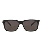 Saint Laurent Mens Square/Rectangle Black Black Black Fashion Designer Eyewear