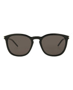 Saint Laurent Mens Square/Rectangle Black Silver Black Fashion Designer Eyewear
