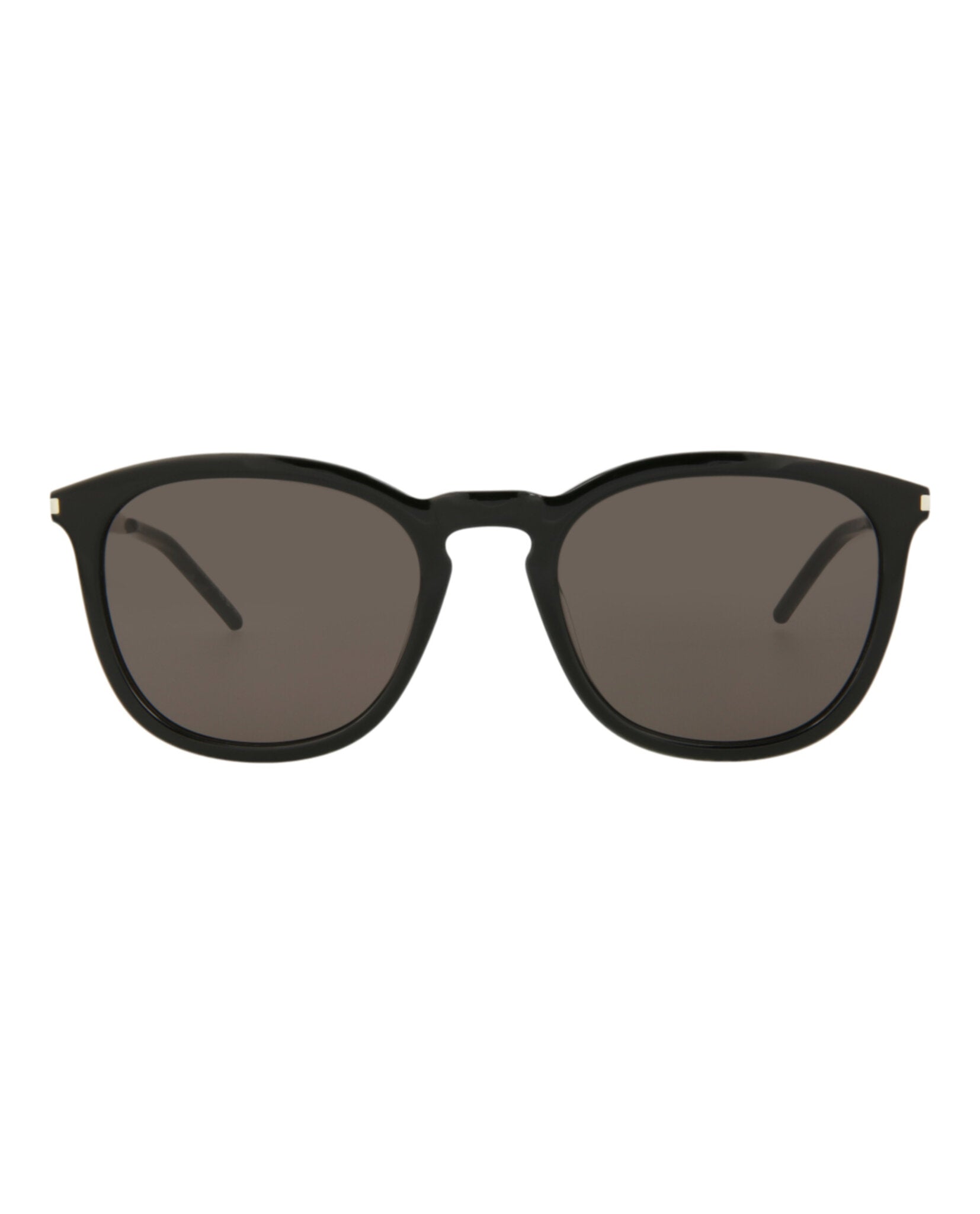 Saint Laurent Mens Square/Rectangle Black Silver Black Fashion Designer Eyewear