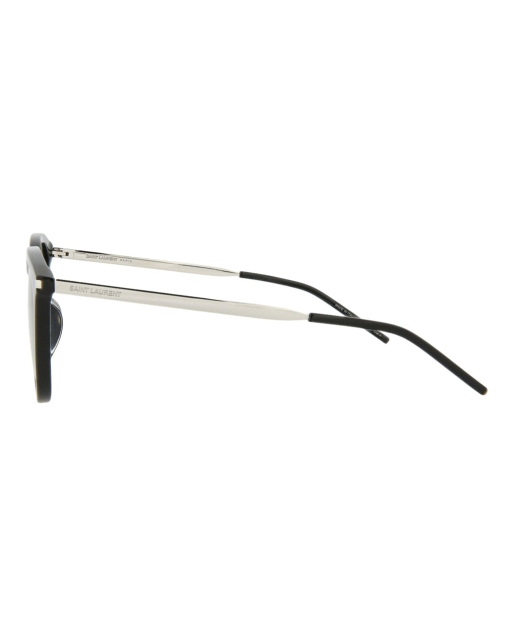 Saint Laurent Mens Square/Rectangle Black Silver Black Fashion Designer Eyewear