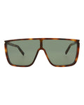 Saint Laurent Womens Shield/Wrap Havana Havana Green Fashion Designer Eyewear