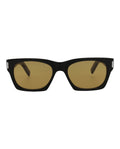 Saint Laurent Unisex Square/Rectangle Black Black Yellow Fashion Designer Eyewear