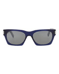 Saint Laurent Unisex Square/Rectangle Blue Blue Silver Fashion Designer Eyewear Blue Blue Silver