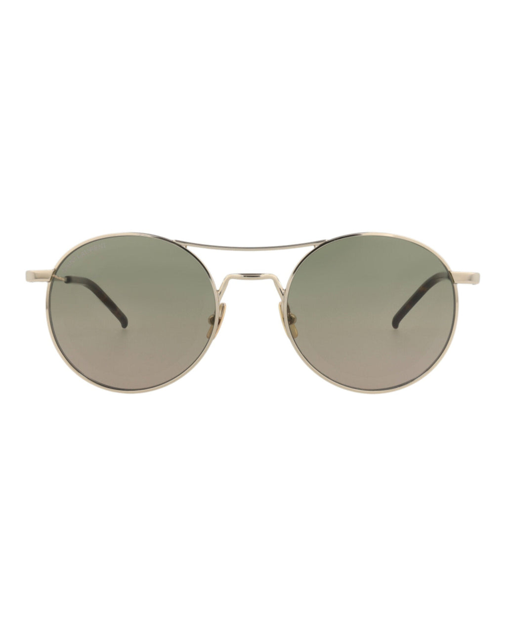 Saint Laurent Mens Round/Oval Gold Gold Green Fashion Designer Eyewear