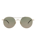 Saint Laurent Mens Round/Oval Gold Gold Green Fashion Designer Eyewear