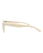 Saint Laurent Womens Cat Eye Ivory Ivory Grey Fashion Designer Eyewear