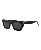 Saint Laurent Womens Square/Rectangle Havana Havana Grey Fashion Designer Eyewear