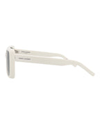 Saint Laurent Womens Square/Rectangle Ivory Ivory Grey Fashion Designer Eyewear