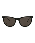 Saint Laurent Womens Cat Eye Black Silver Black Fashion Designer Eyewear