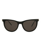 Saint Laurent Womens Cat Eye Black Silver Black Fashion Designer Eyewear