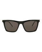 Saint Laurent Womens Square/Rectangle Black Silver Black Fashion Designer Eyewear